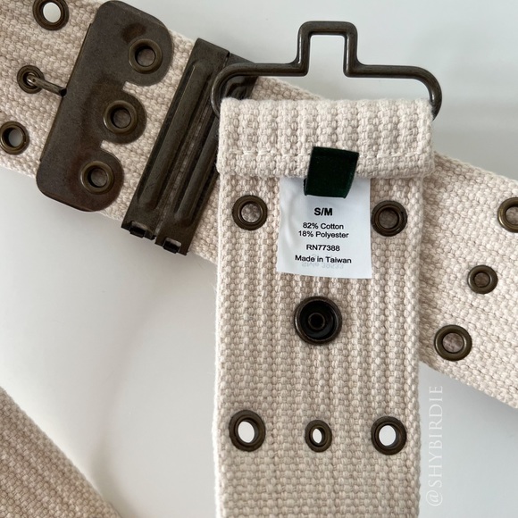 NEW J.Crew Belt - Wide Woven Fabric & Brass Rivets - Picture 9 of 10